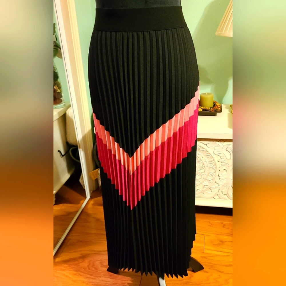 Pleated DKNY Floor Length Skirt